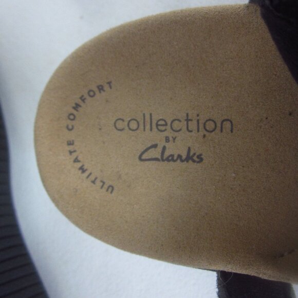 New Clarks Laurieann Bea Women 8.5 M Black Leather Floral Ankle Strap Sandals - Picture 12 of 15